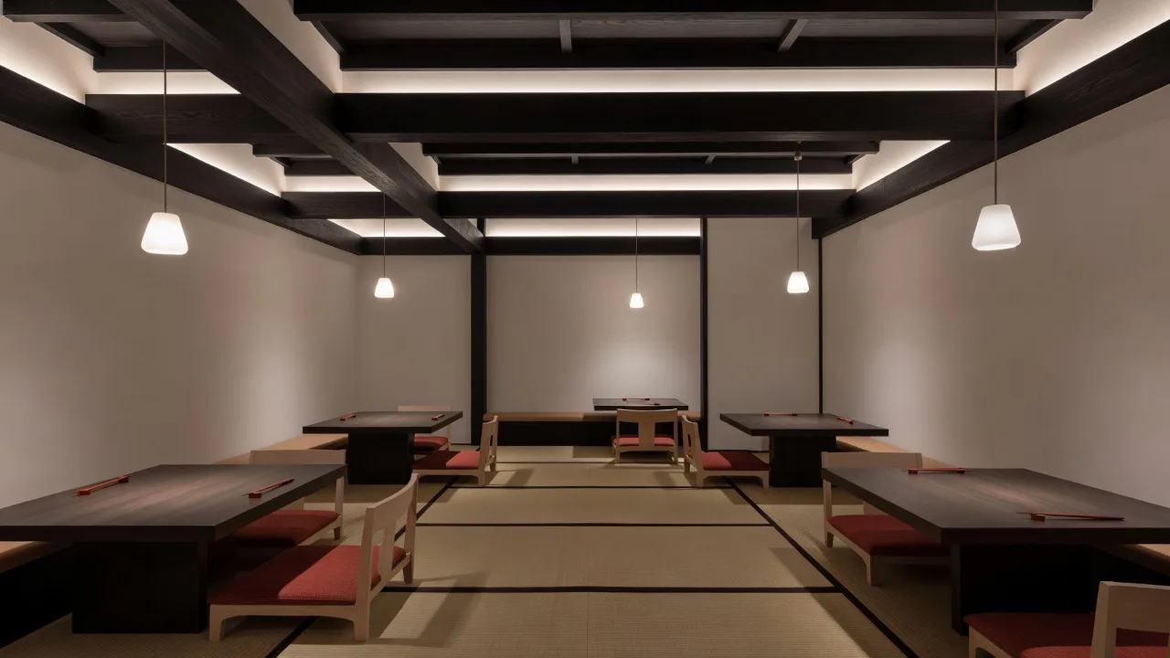 店内より夜景を望む